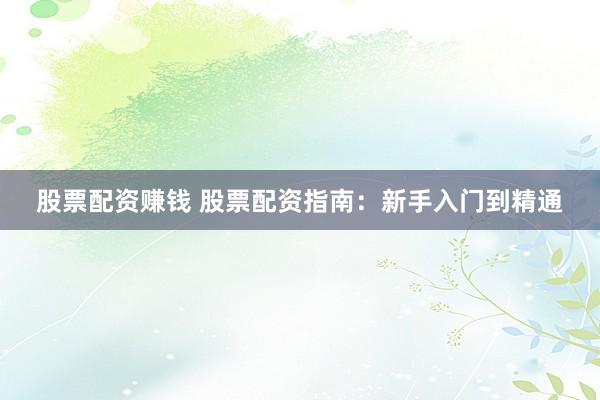 股票配资赚钱 股票配资指南：新手入门到精通